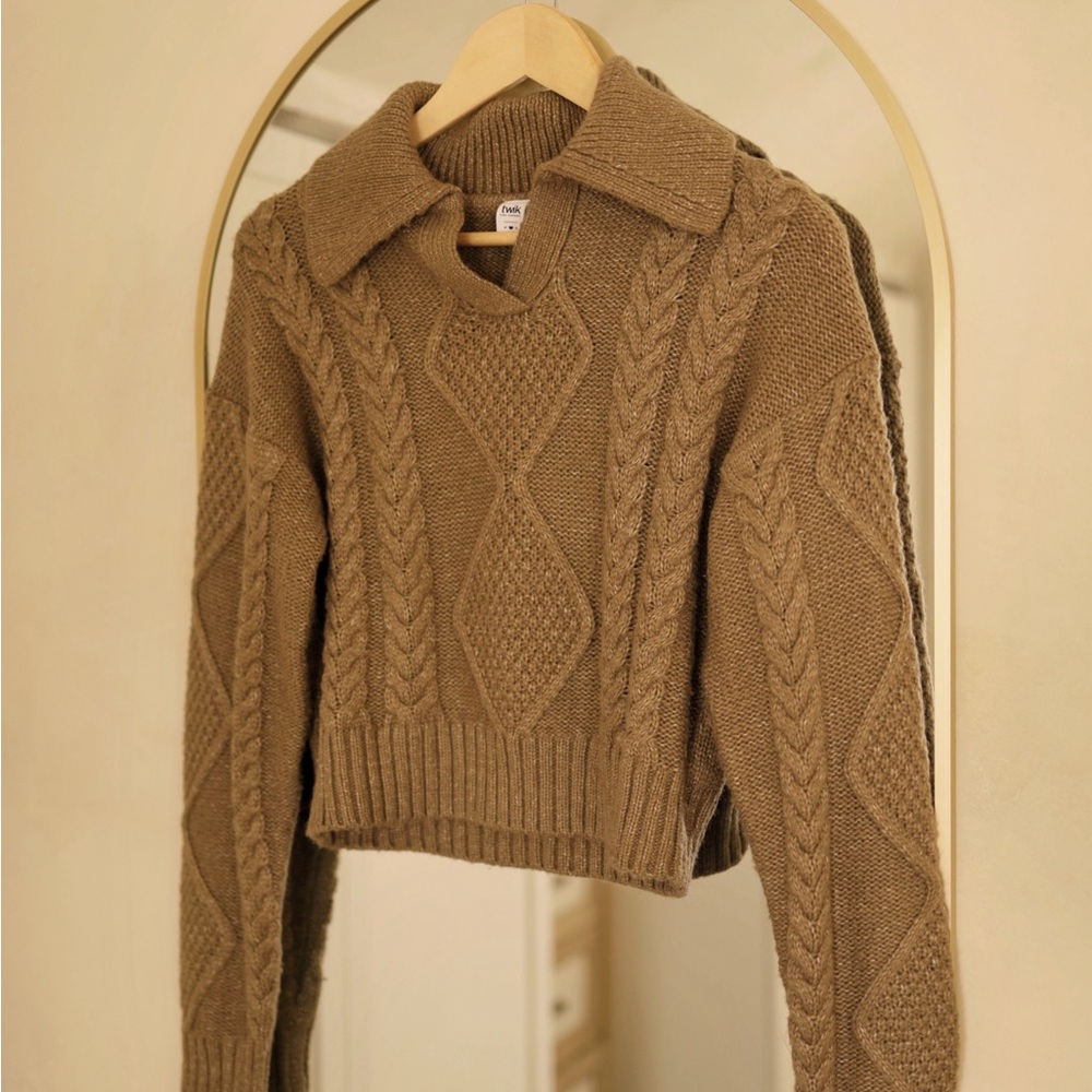 Twik Wool Blend Cable Knit Sweater